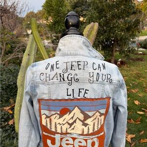 Mudd Light Blue Jean Jacket with Graphic Design